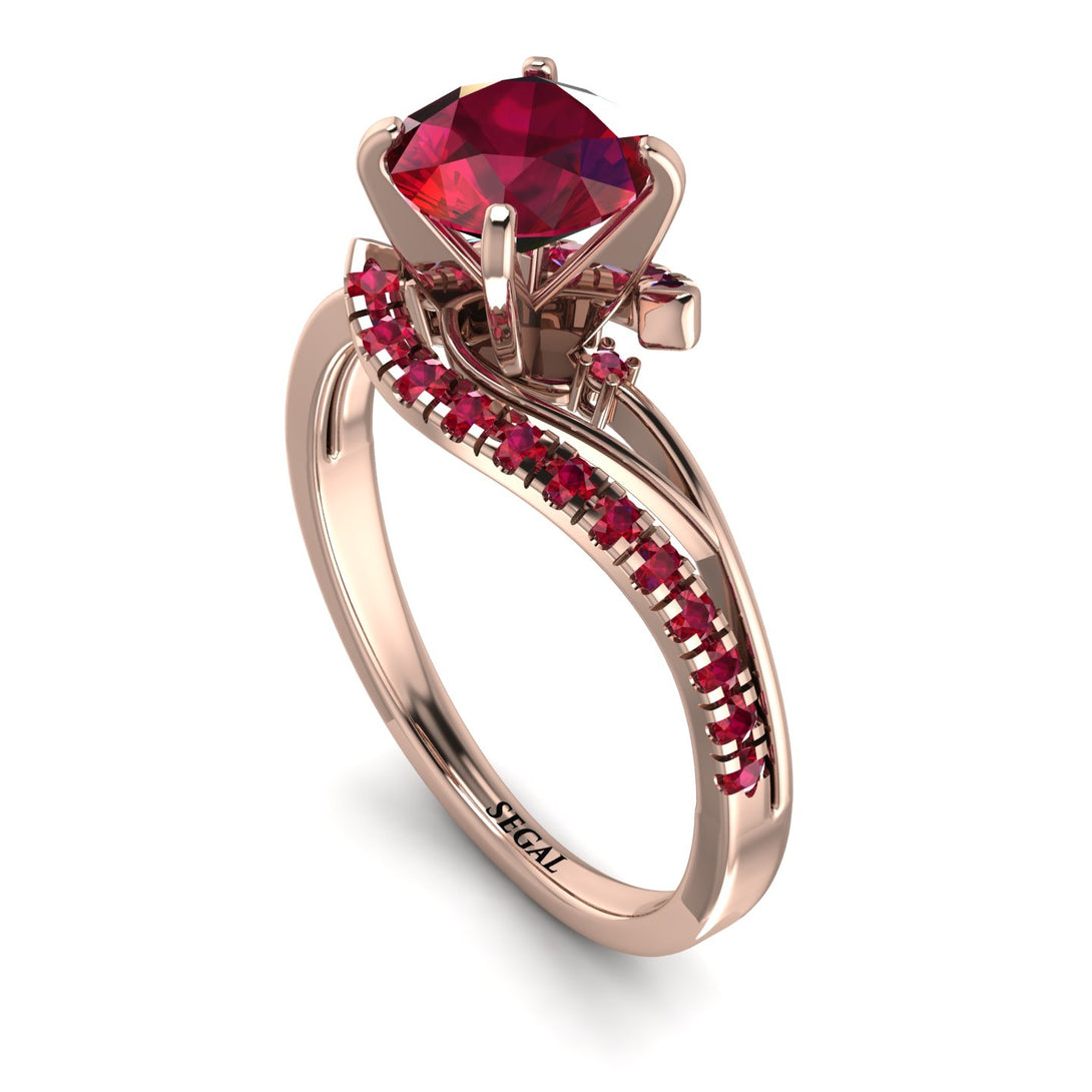 Twist Shank Ruby Engagement Ring - Maria No. 56