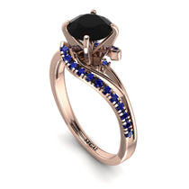 Twist Shank Black Diamond Engagement Ring - Maria No. 68 image 1