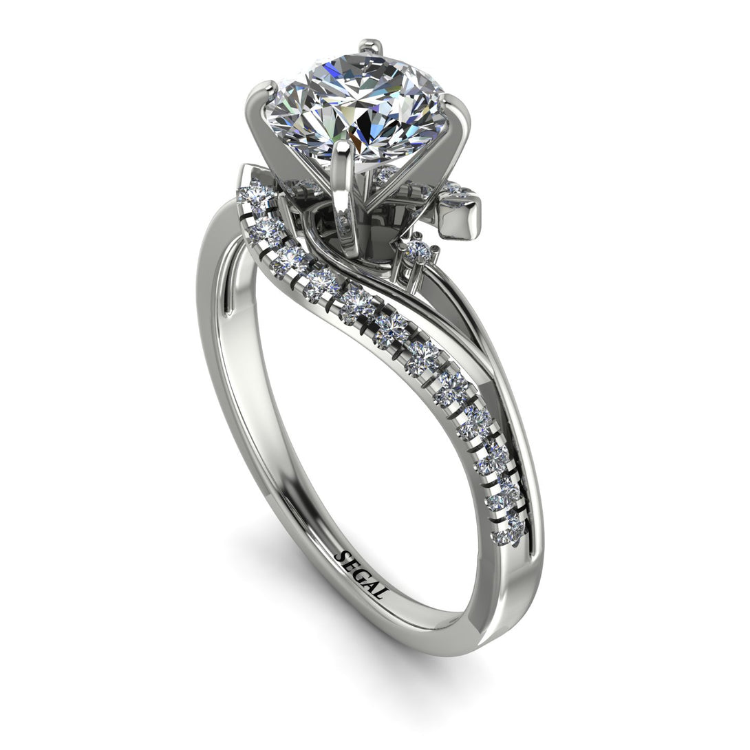 Twist Shank Diamond Engagement Ring - Maria No. 3