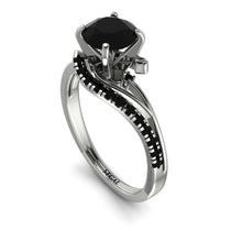Twist Shank Black Diamond Engagement Ring - Maria No. 39 image 1