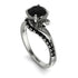 Twist Shank Black Diamond Engagement Ring - Maria No. 39