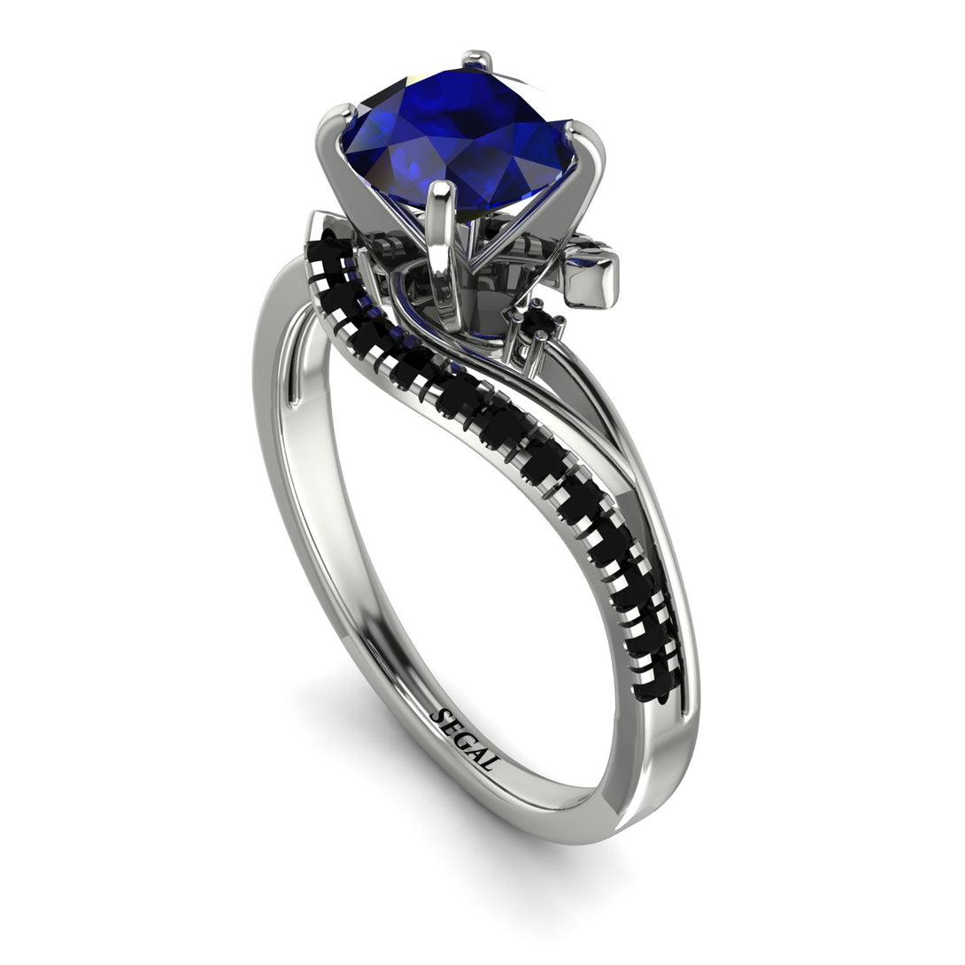 Twist Shank Sapphire Engagement Ring - Maria No. 45