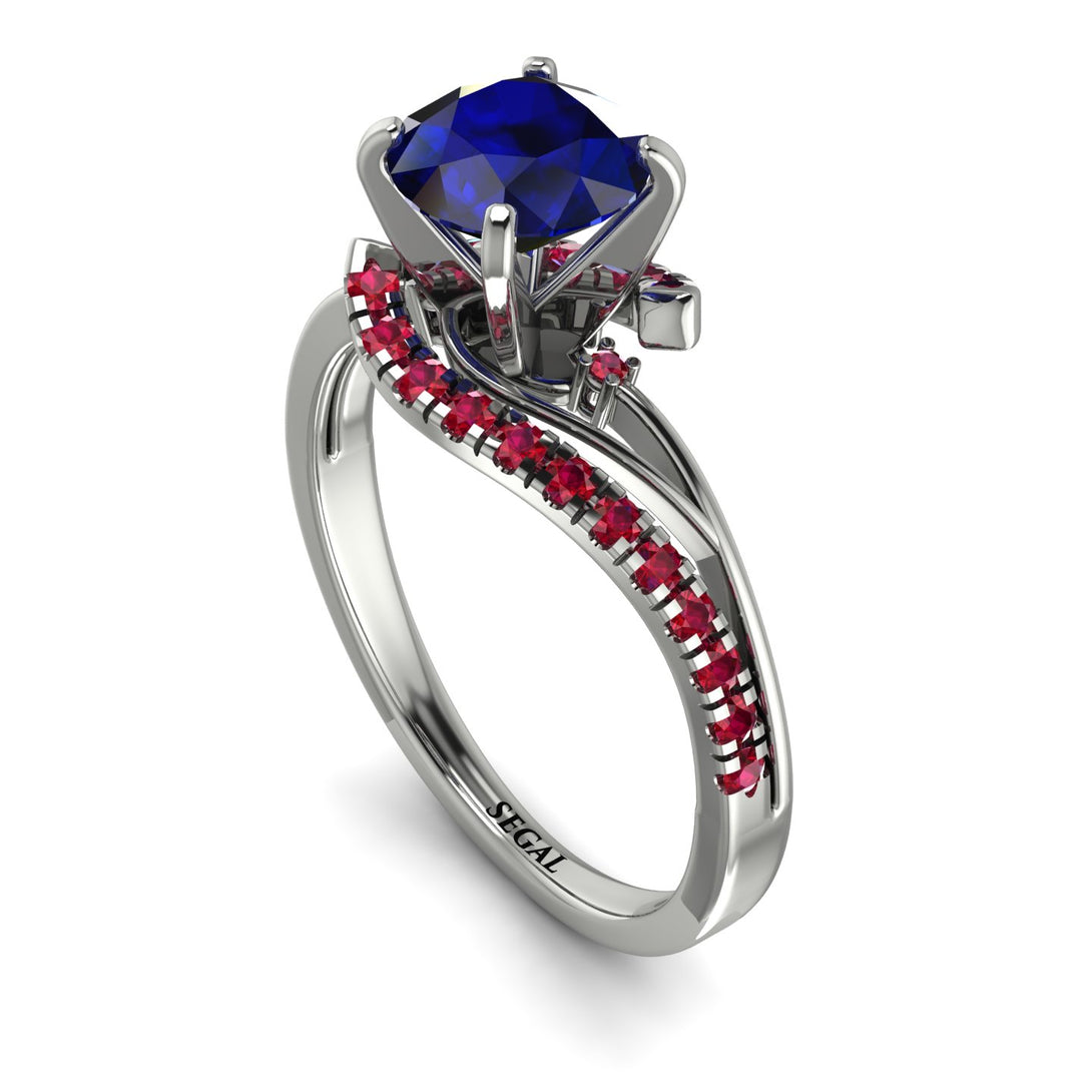 Twist Shank Sapphire Engagement Ring - Maria No. 60