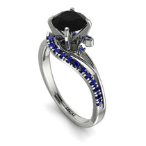 Twist Shank Black Diamond Engagement Ring - Maria No. 69 image 1