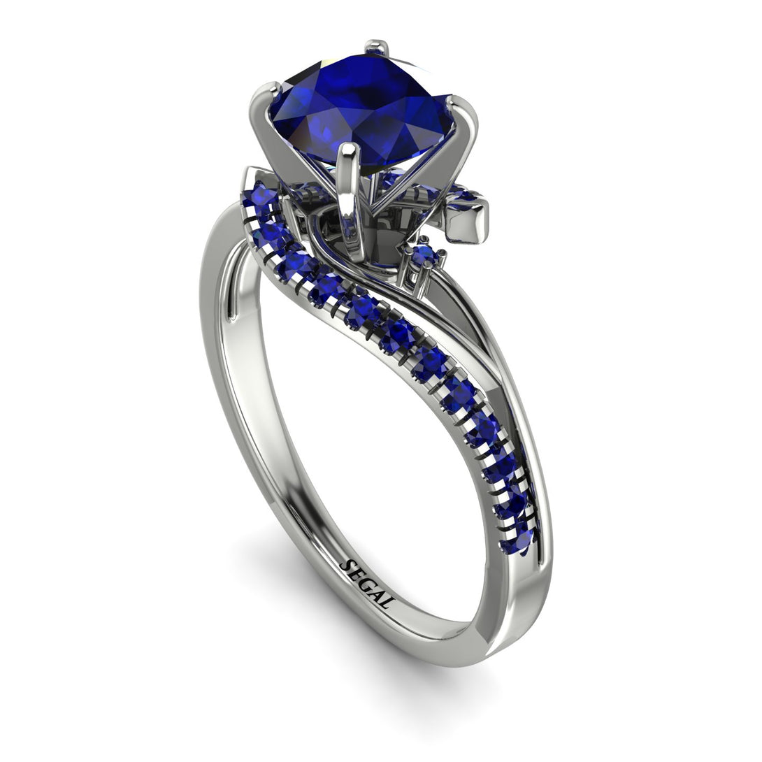 Twist Shank Sapphire Engagement Ring - Maria No. 75
