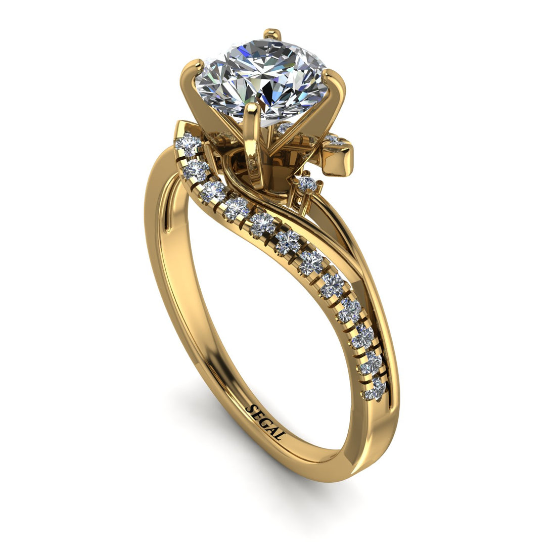 Twist Shank Diamond Engagement Ring - Maria No. 1