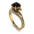 Twist Shank Black Diamond Engagement Ring - Maria No. 7