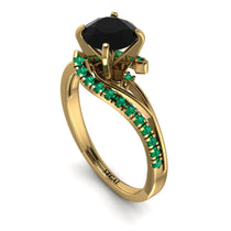 Twist Shank Black Diamond Engagement Ring - Maria No. 22 image 1