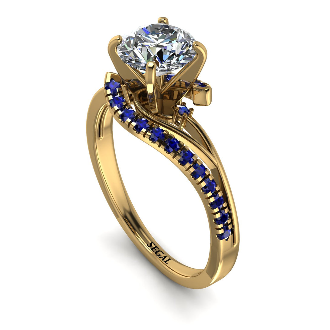 Twist Shank Diamond Engagement Ring - Maria No. 61