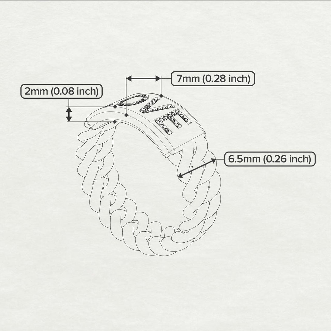 Personalized Diamond Chain Ring - Lucia No. 3