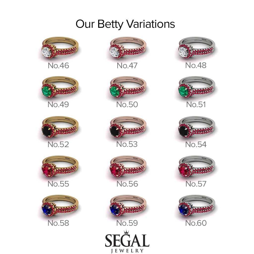 Brandy's second wedding band - Milgrain Halo Diamond Bridal Set - Betty No. 3000