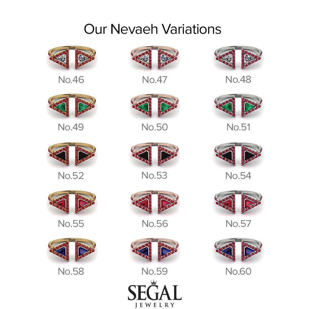 Triangle Black Diamond Open Ring - Nevaeh No. 68