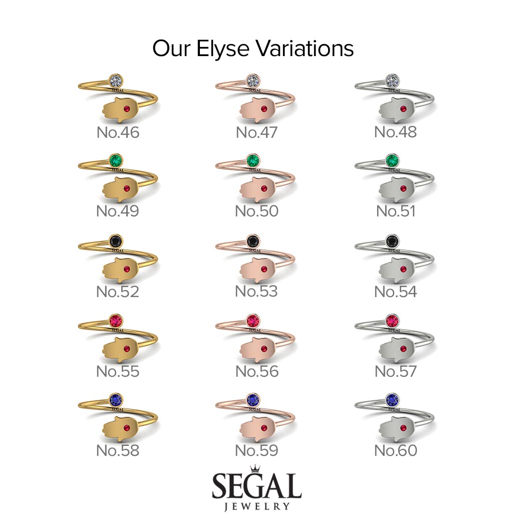 Delicate Minimalist Hamsa Ring - Elyse No. 17