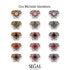 Round Sapphire Flower Bridal Set - Michelle No. 30