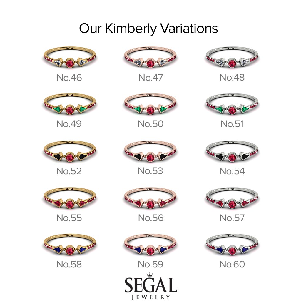 Minimalist Geometric Ruby Ring - Kimberly No. 47