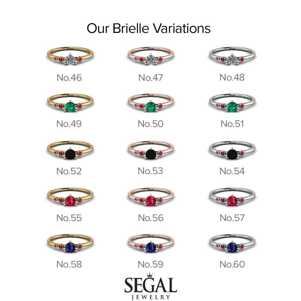 Minimalist Thin Emerald Ring - Brielle No. 35