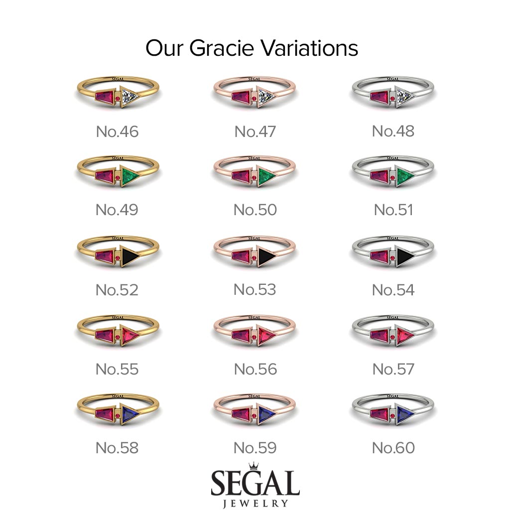 Geometrical Arrow Sapphire Ring - Gracie No. 61