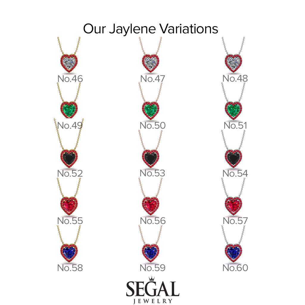 4.7Ct Ruby Halo Heart Necklace - Jaylene No. 71