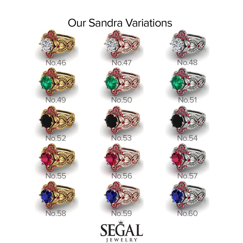 Nature Inspired Diamond Bridal Set - Sandra No. 47