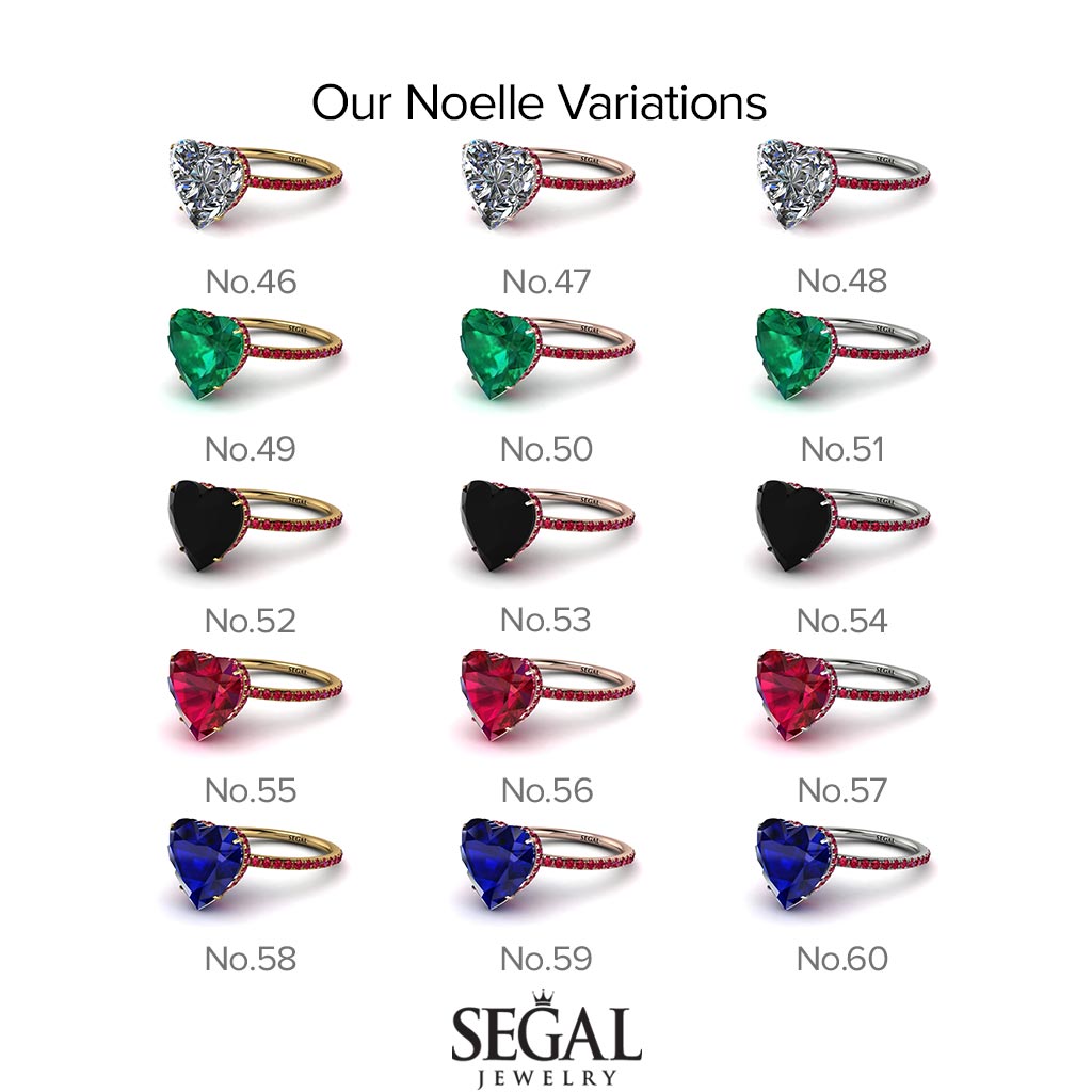 Heart Shape Black Diamond Ring - Noelle No. 7