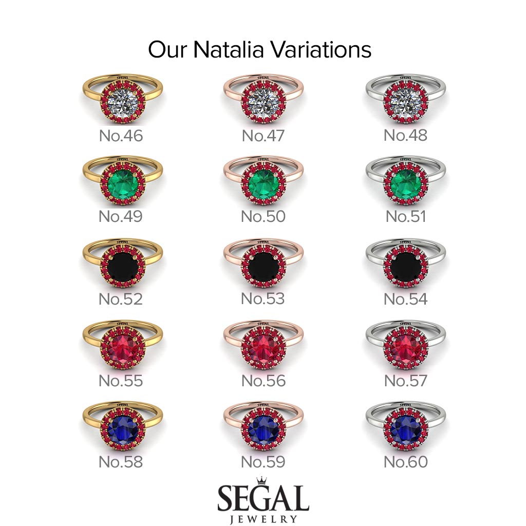 1ct Round Sapphire Engagement Ring - Natalia No. 58