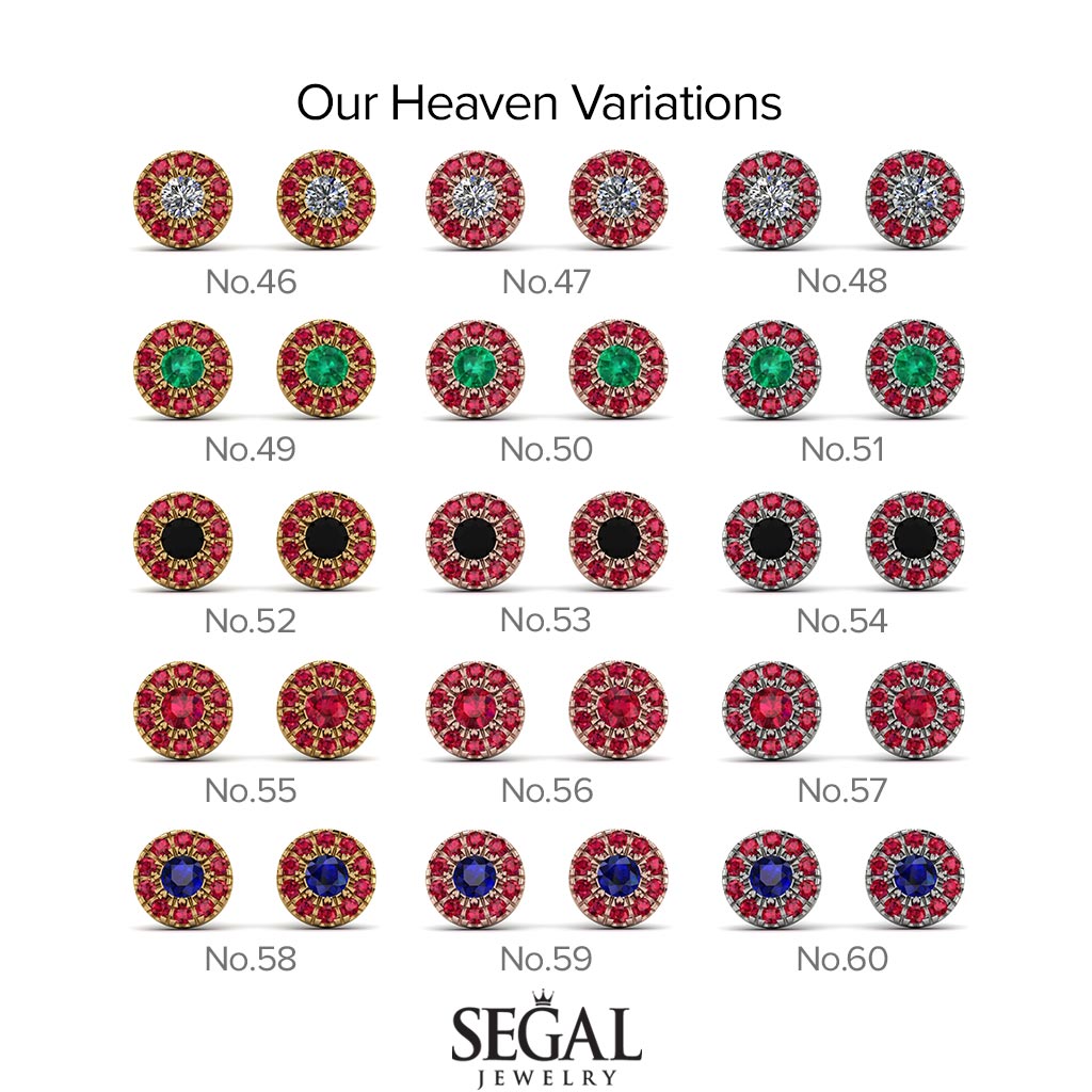 Halo Sapphire Earrings - Heaven No. 74