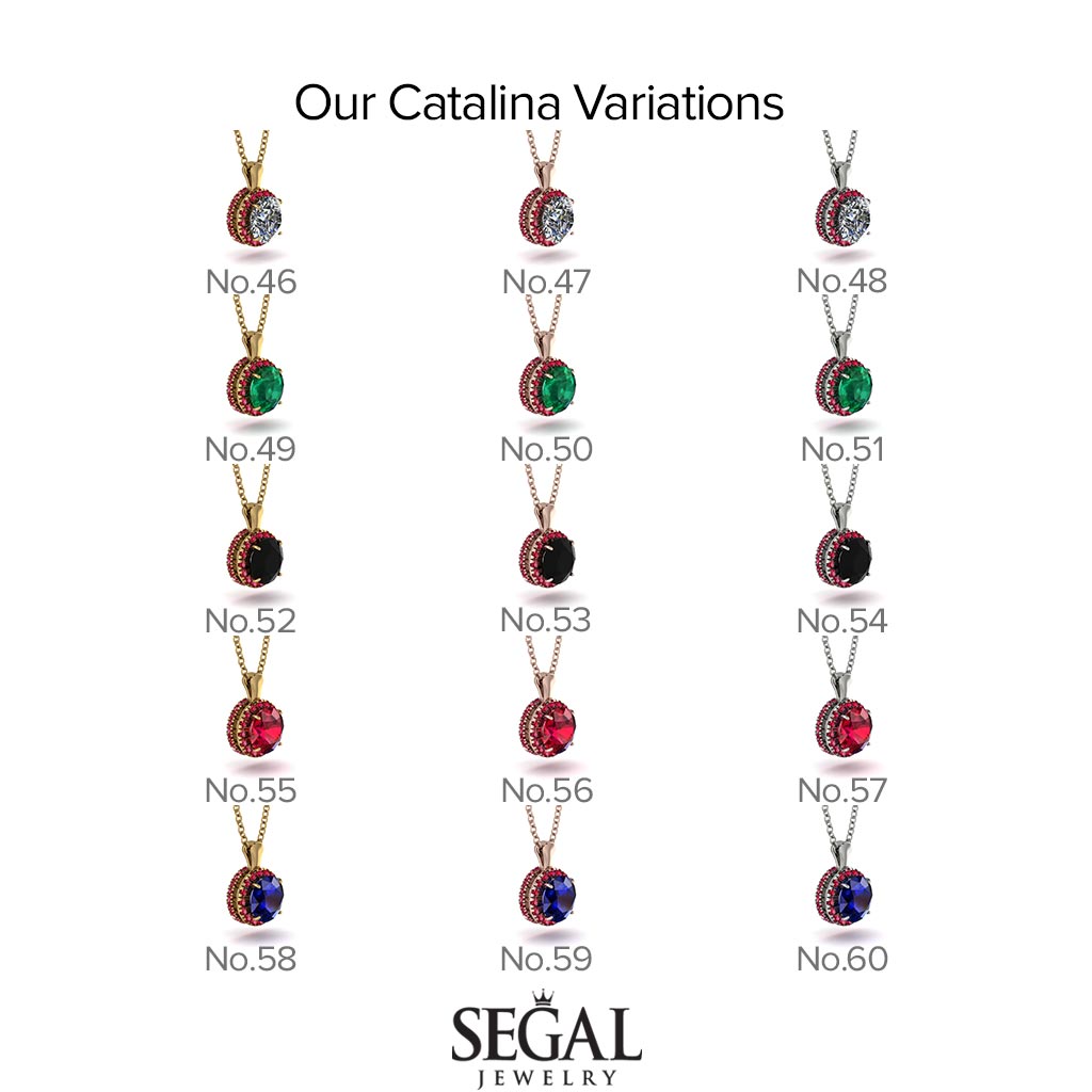 Hidden Halo Black Diamond Necklace - Catalina No. 53