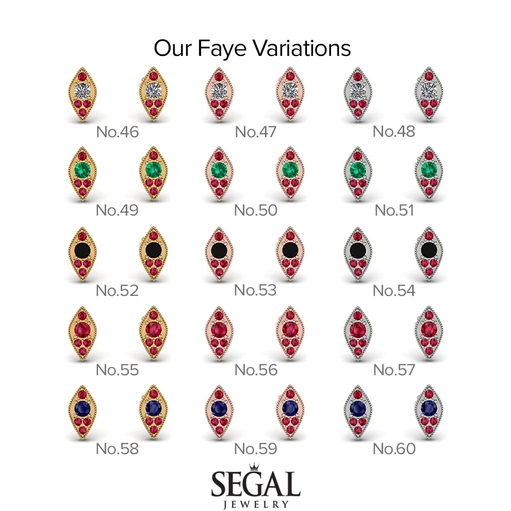 Milgrain Marquise Ruby Earrings - Faye No. 56