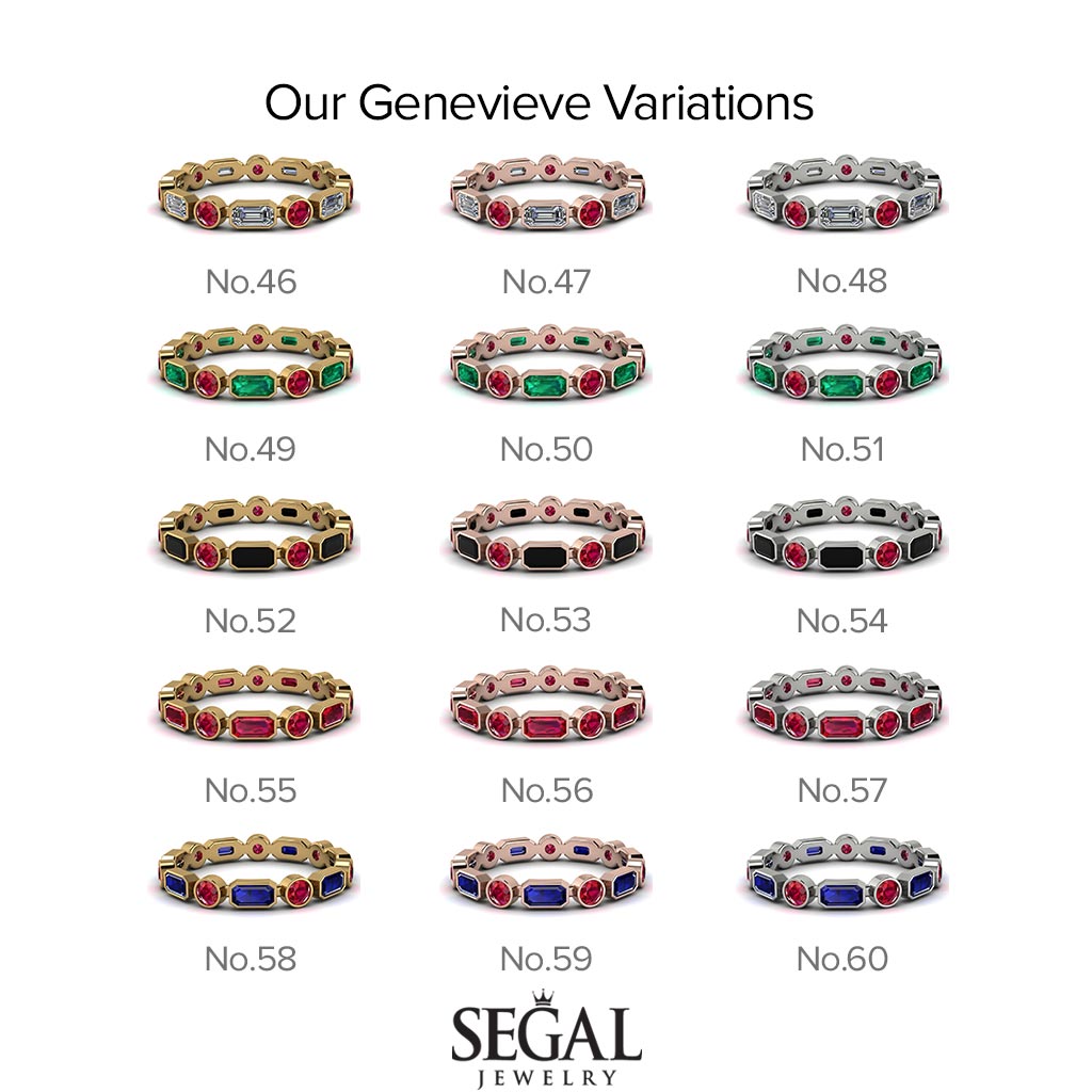 Emerald Cut Diamond Bezel Eternity Ring - Genevieve No. 48