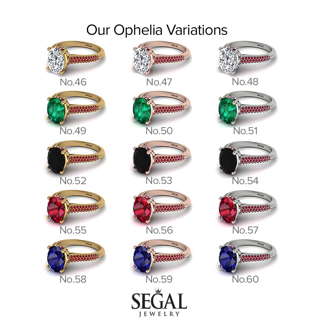 Two Tones Luxury Pave Oval Cut Diamond Engagement Ring With Hidden Stone - Ophelia No. 78