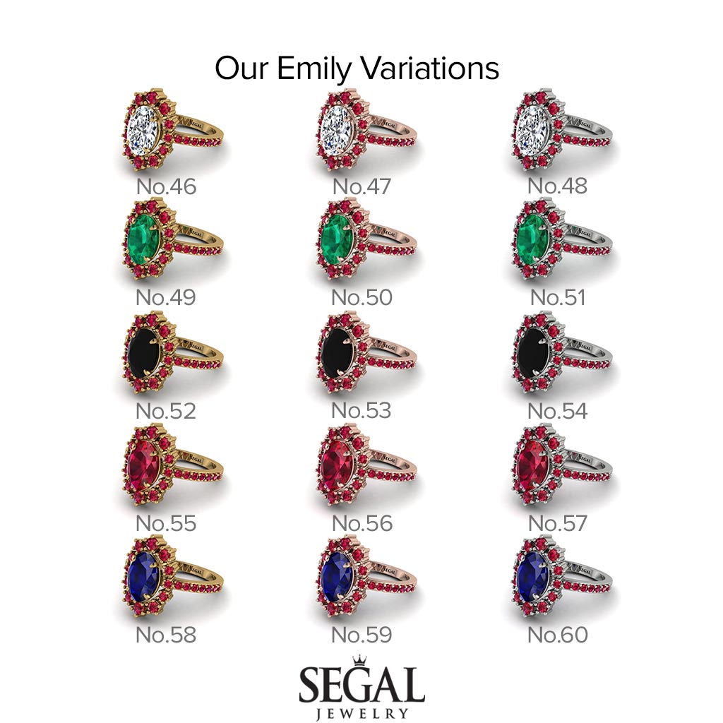 Glamorous Oval Emerald Ring - Emily No. 50