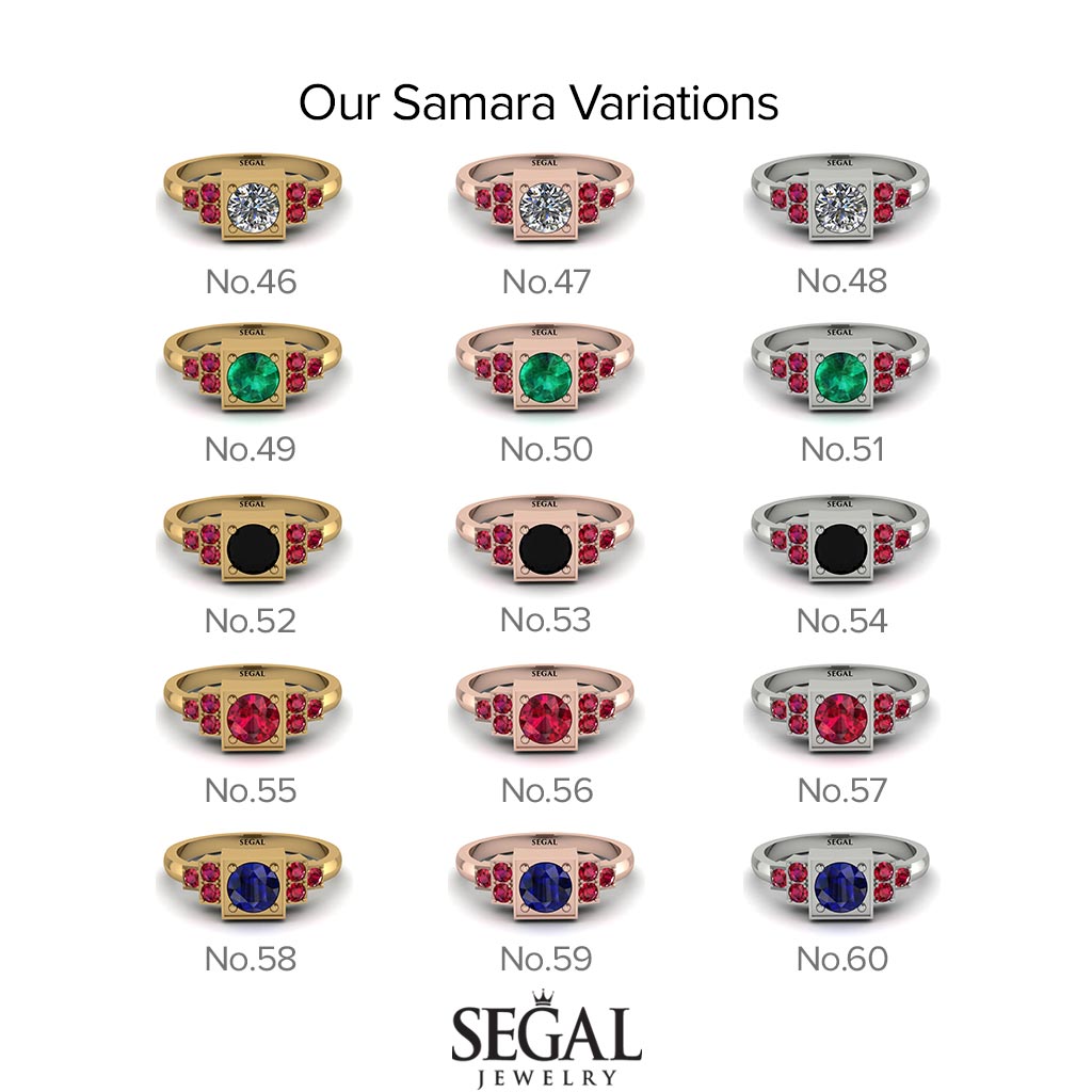 Square Ruby Engagement Ring - Samara No. 10