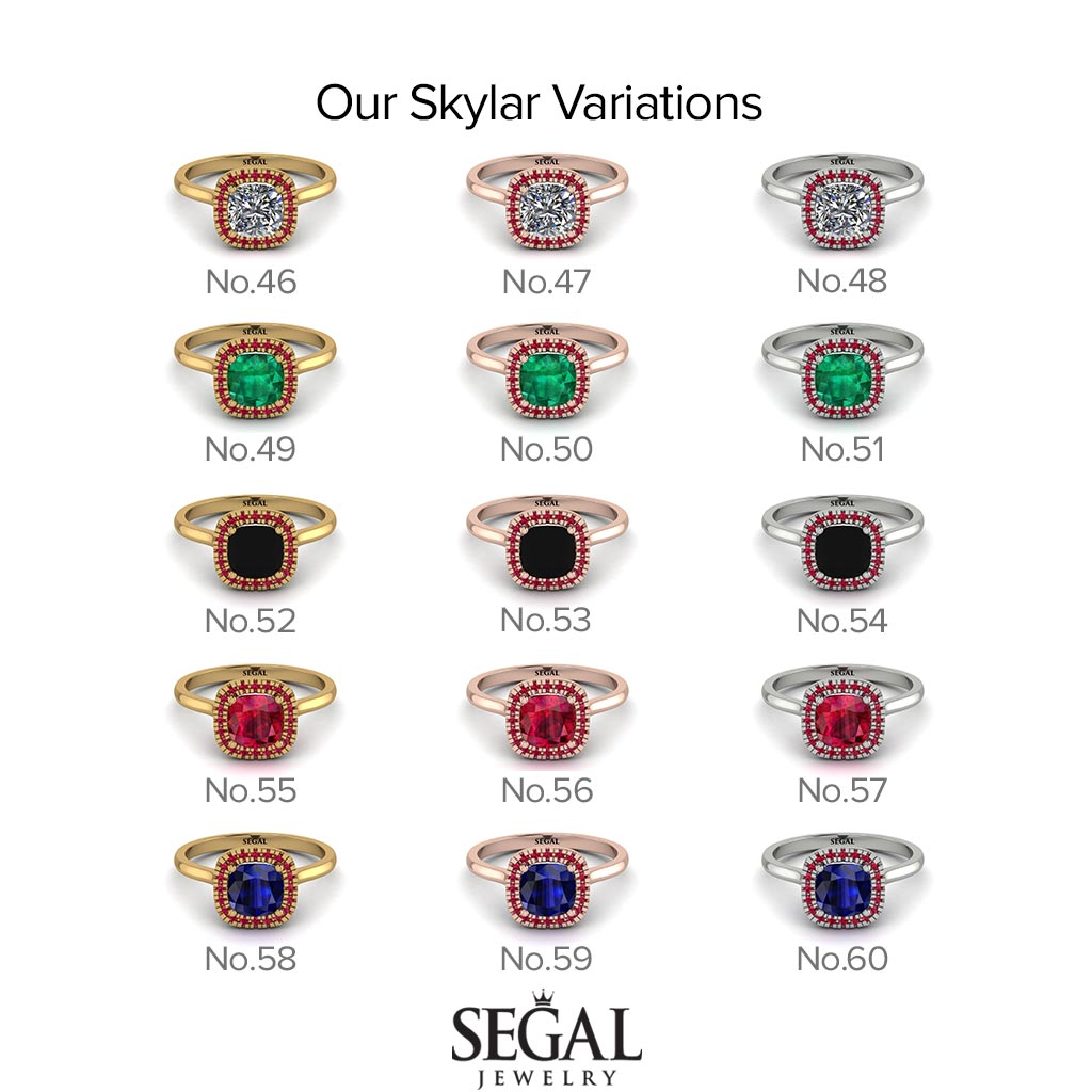 Vintage Classic Halo Cushion Diamond Ring - Skylar No. 46