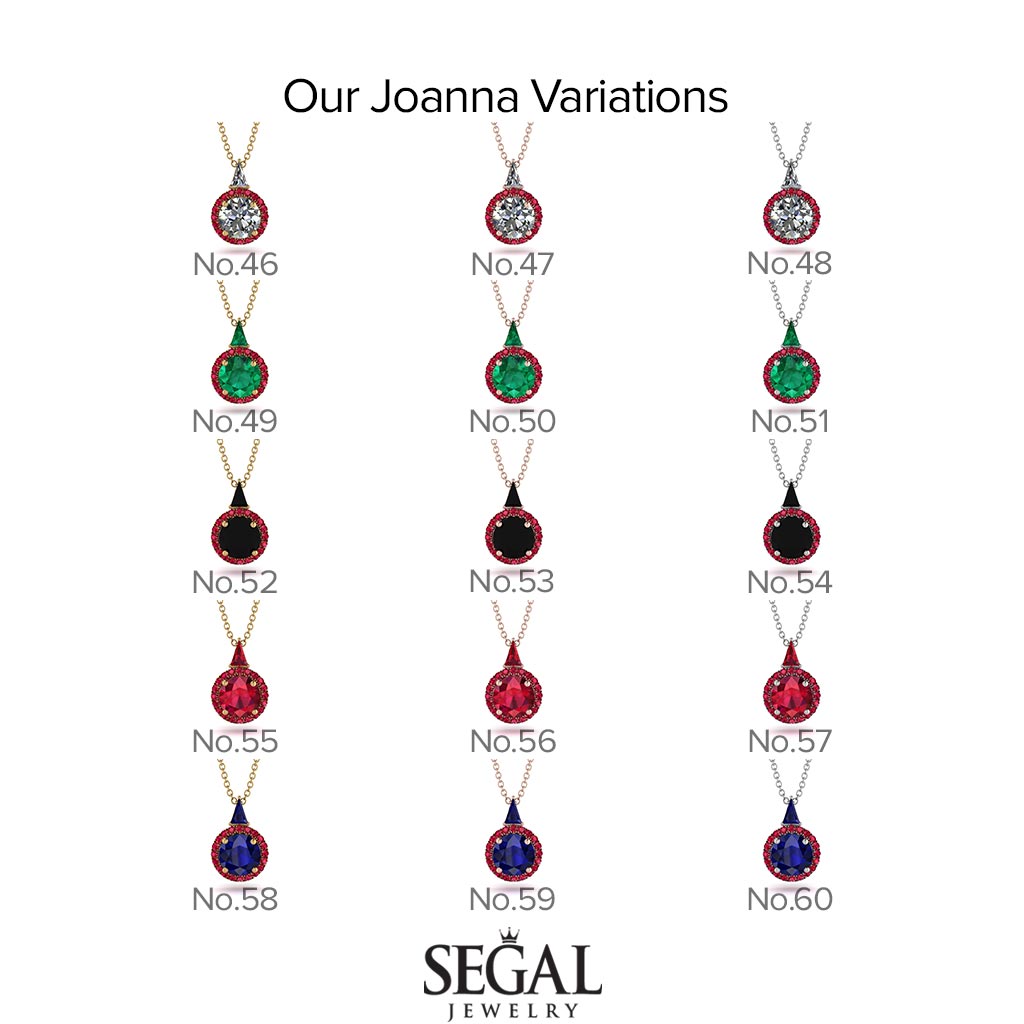 Hidden Halo Black Diamond Necklace - Joanna No. 67