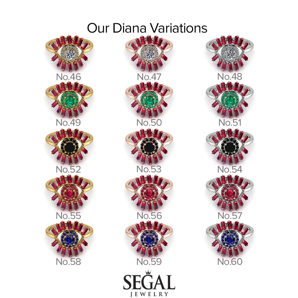 Halo Baguette Sapphire Ring - Diana No. 13