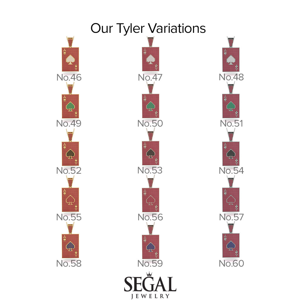 Ace Of Spades Diamond Card Necklace - Tyler No. 13