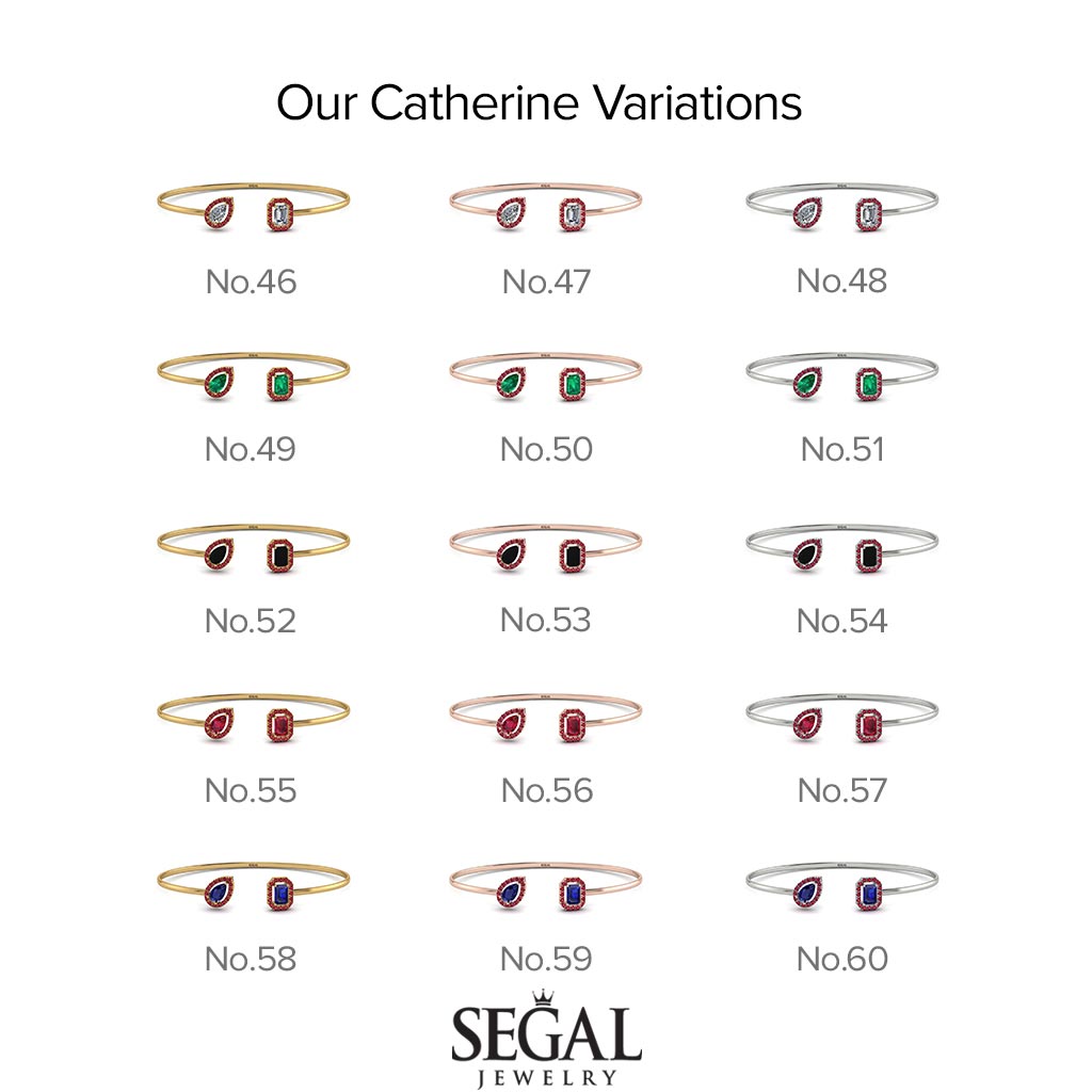 Geometric Pearl And Emerald Diamond Bracelet - Catherine No. 3