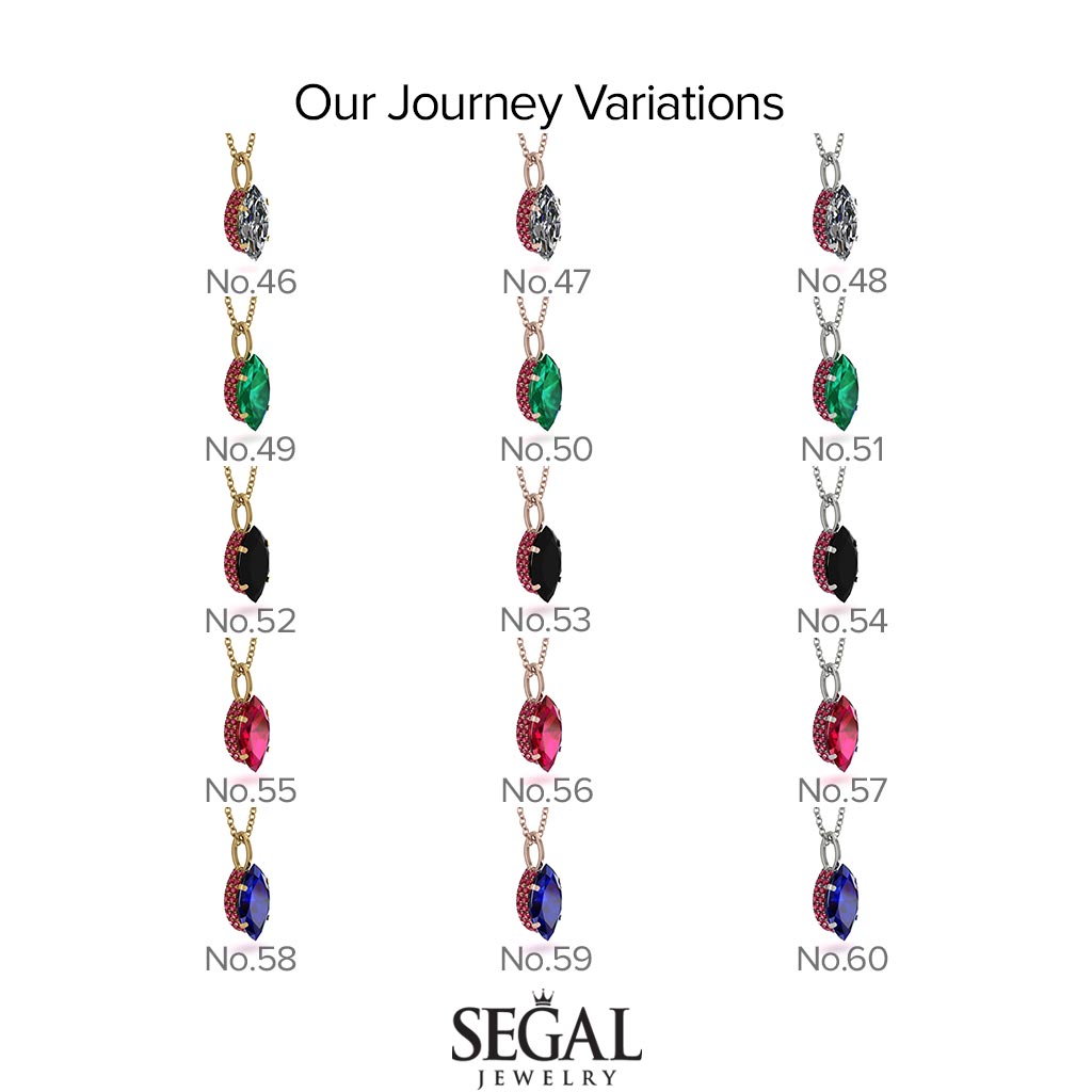 Hidden Halo Marquise Ruby Necklace - Journey No. 55