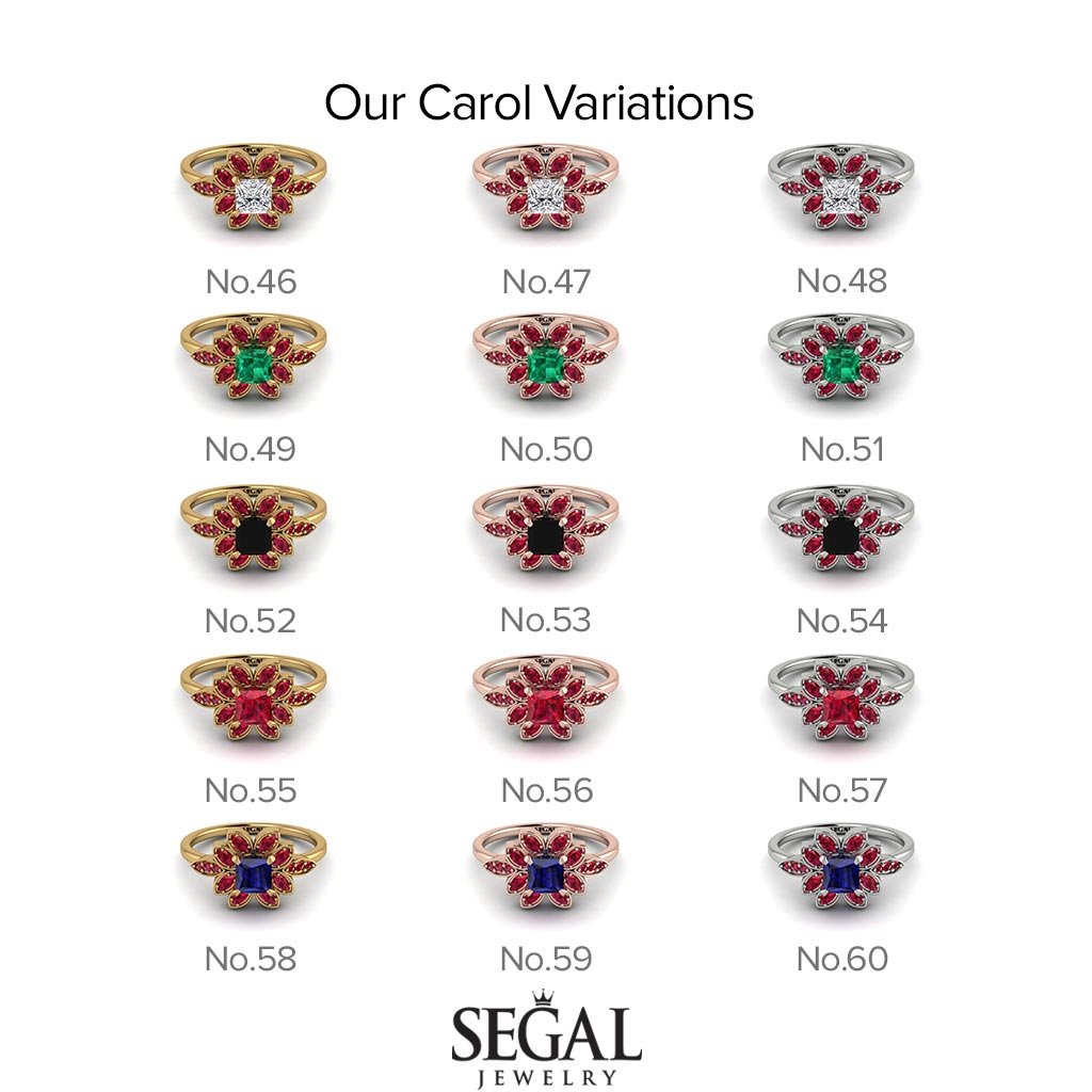 Floral Nature Inspired Ruby Ring - Carol No. 40