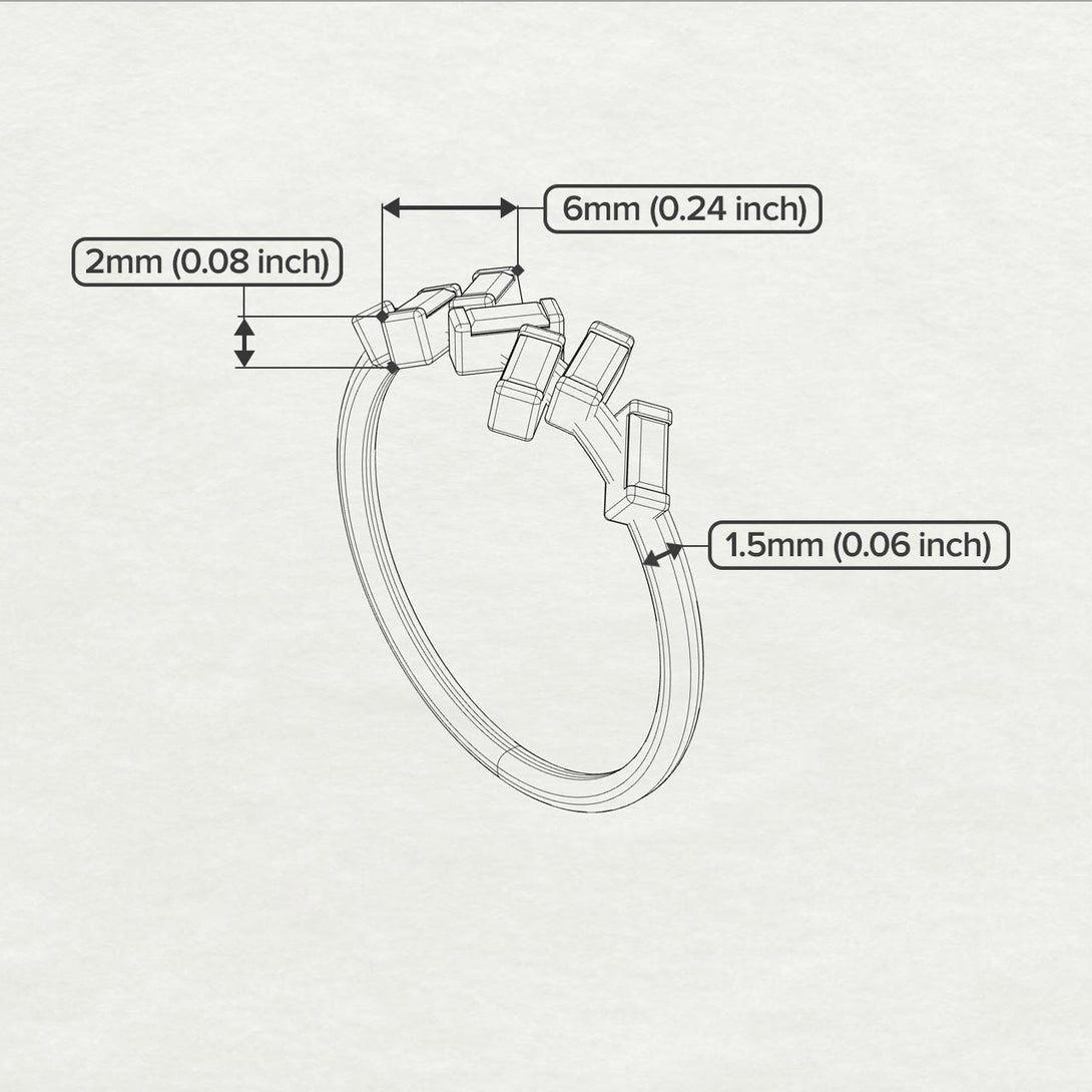 Thin Baguette Ruby Ring - Juliette No. 12