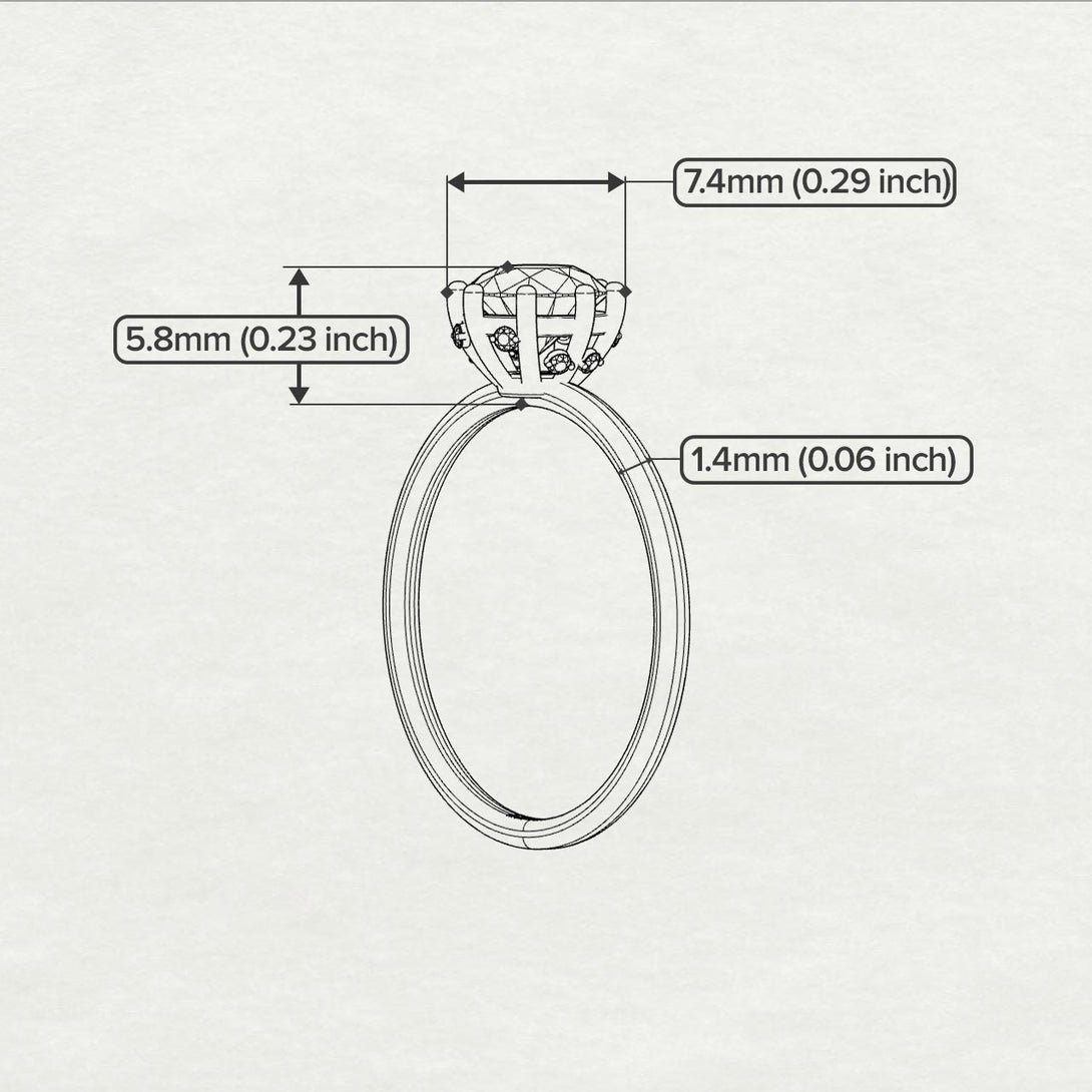 Two Tones Classic Diamond Ring With Hidden Stones - Elliana No. 17