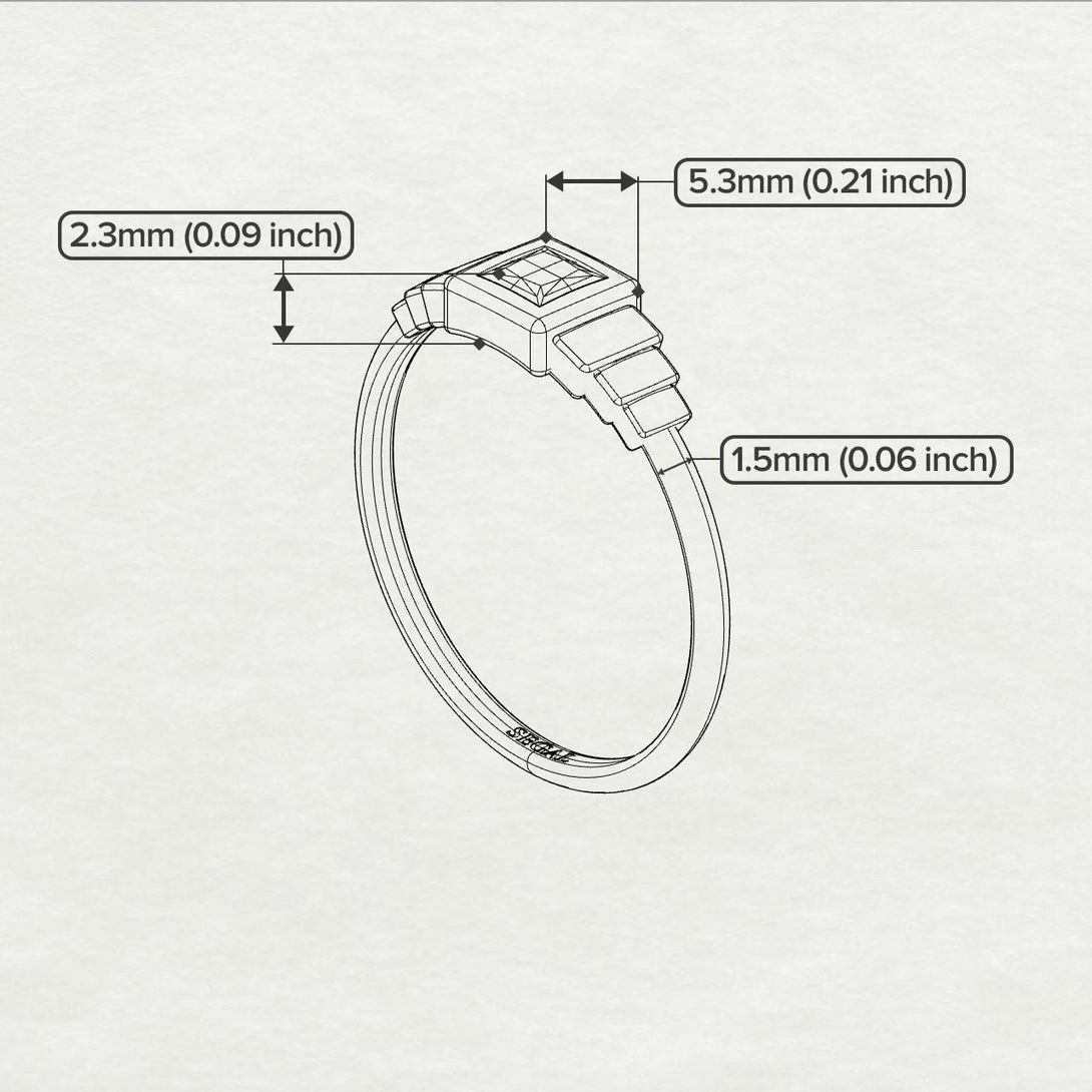 Geometric Princess Cut Ruby Ring - Everleigh No. 11