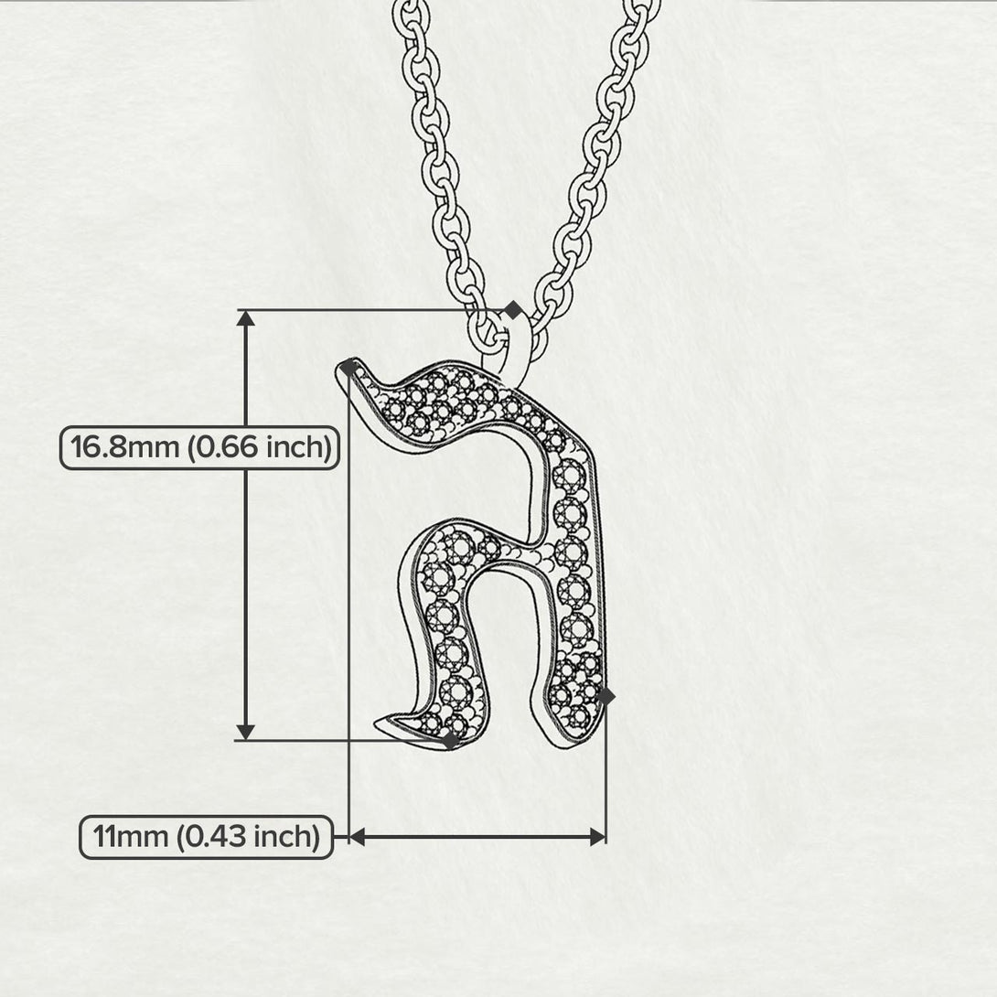 Gimel - Hebrew Alef-Bet letter diamond Necklace - G letter