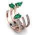 Pear Shape Emerald Glam Open Ring - Quinn No. 5