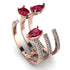 Pear Shape Ruby Glam Open Ring - Quinn No. 11