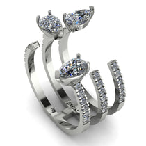 Pear Shape Diamond Glam Open Ring - Quinn No. 3 image 1