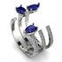 Pear Shape Sapphire Glam Open Ring - Quinn No. 15 image 1