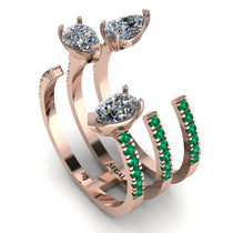 Pear Shape Diamond Glam Open Ring - Quinn No. 17 image 1
