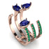 Pear Shape Sapphire Glam Open Ring - Quinn No. 29