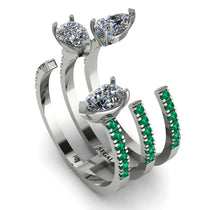 Pear Shape Diamond Glam Open Ring - Quinn No. 18 image 1